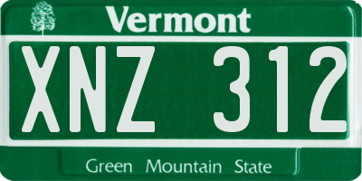 VT license plate XNZ312