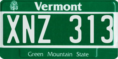 VT license plate XNZ313