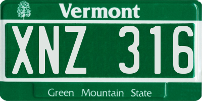 VT license plate XNZ316