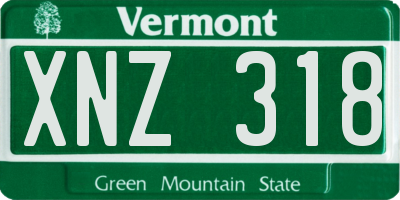 VT license plate XNZ318
