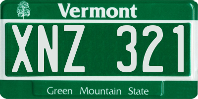 VT license plate XNZ321