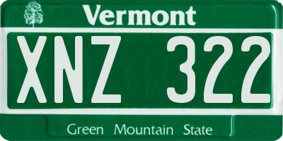 VT license plate XNZ322