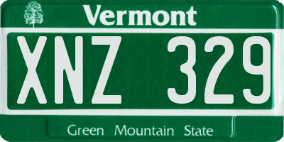 VT license plate XNZ329