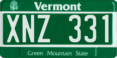 VT license plate XNZ331