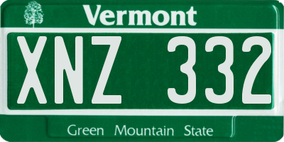VT license plate XNZ332