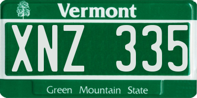 VT license plate XNZ335