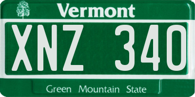 VT license plate XNZ340