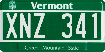 VT license plate XNZ341