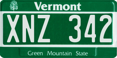 VT license plate XNZ342