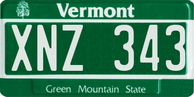 VT license plate XNZ343