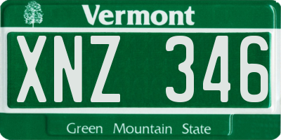 VT license plate XNZ346