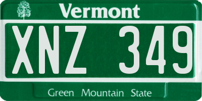 VT license plate XNZ349