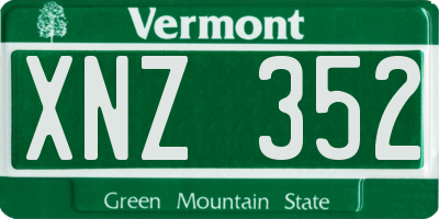VT license plate XNZ352