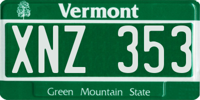 VT license plate XNZ353