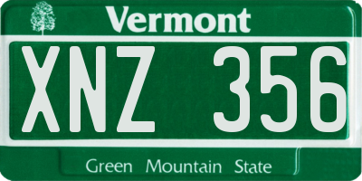 VT license plate XNZ356