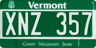 VT license plate XNZ357