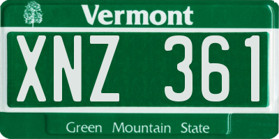 VT license plate XNZ361