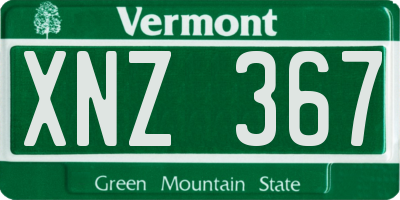 VT license plate XNZ367