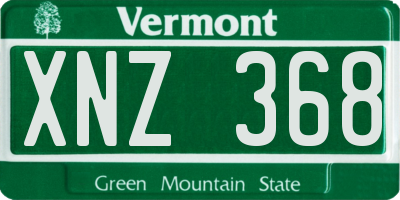VT license plate XNZ368