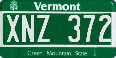 VT license plate XNZ372