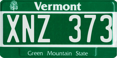 VT license plate XNZ373
