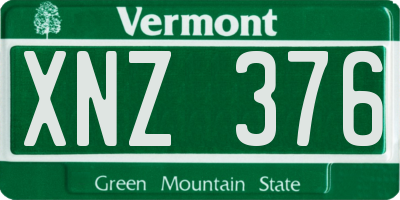 VT license plate XNZ376