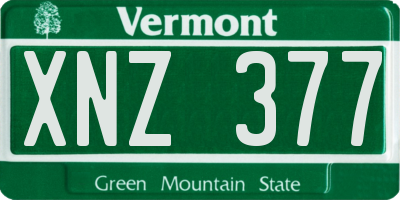 VT license plate XNZ377