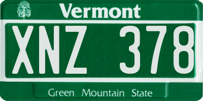 VT license plate XNZ378