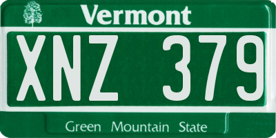 VT license plate XNZ379