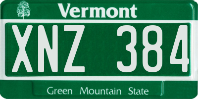 VT license plate XNZ384
