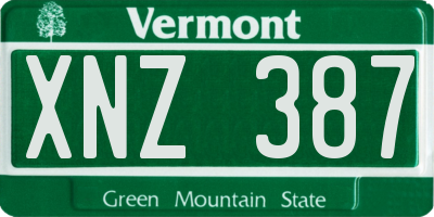 VT license plate XNZ387