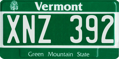 VT license plate XNZ392