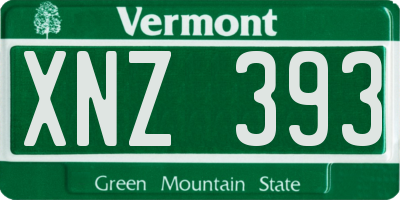 VT license plate XNZ393