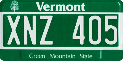 VT license plate XNZ405