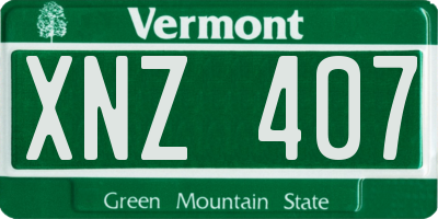 VT license plate XNZ407
