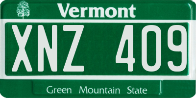 VT license plate XNZ409