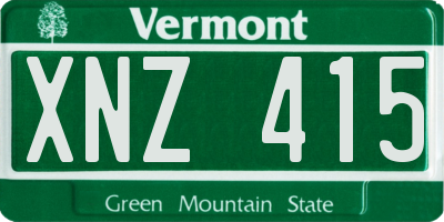 VT license plate XNZ415
