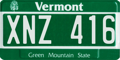 VT license plate XNZ416