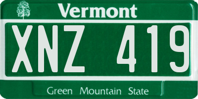 VT license plate XNZ419