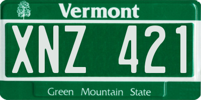 VT license plate XNZ421