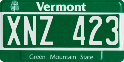 VT license plate XNZ423