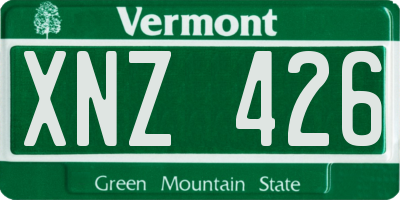 VT license plate XNZ426