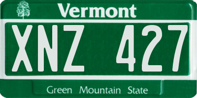 VT license plate XNZ427
