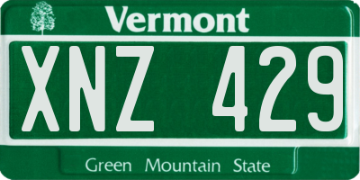 VT license plate XNZ429