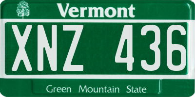 VT license plate XNZ436