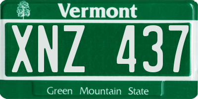VT license plate XNZ437
