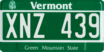 VT license plate XNZ439