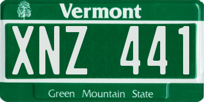 VT license plate XNZ441