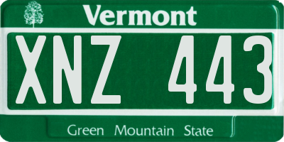 VT license plate XNZ443