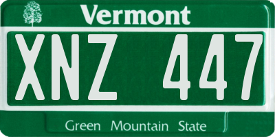 VT license plate XNZ447